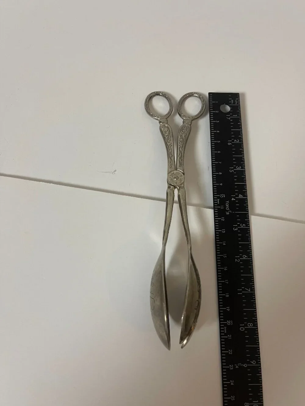Vintage Silver Plated Scissor Salad Serving Tongs